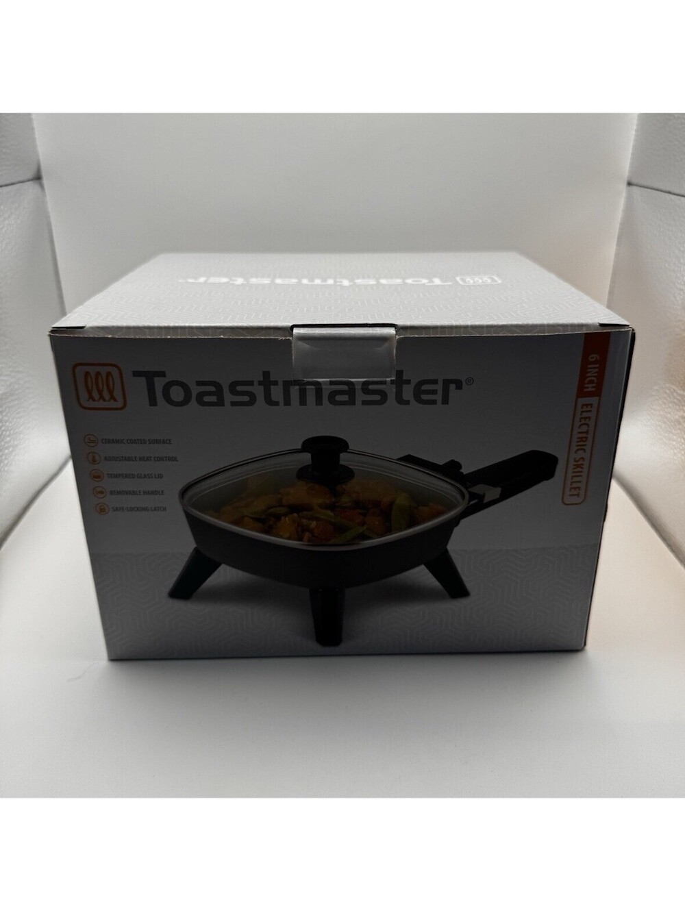 Toastmaster 6 Inch Electric Skillet Ceramic Coated Nonstick Black TM-602SK New⁠